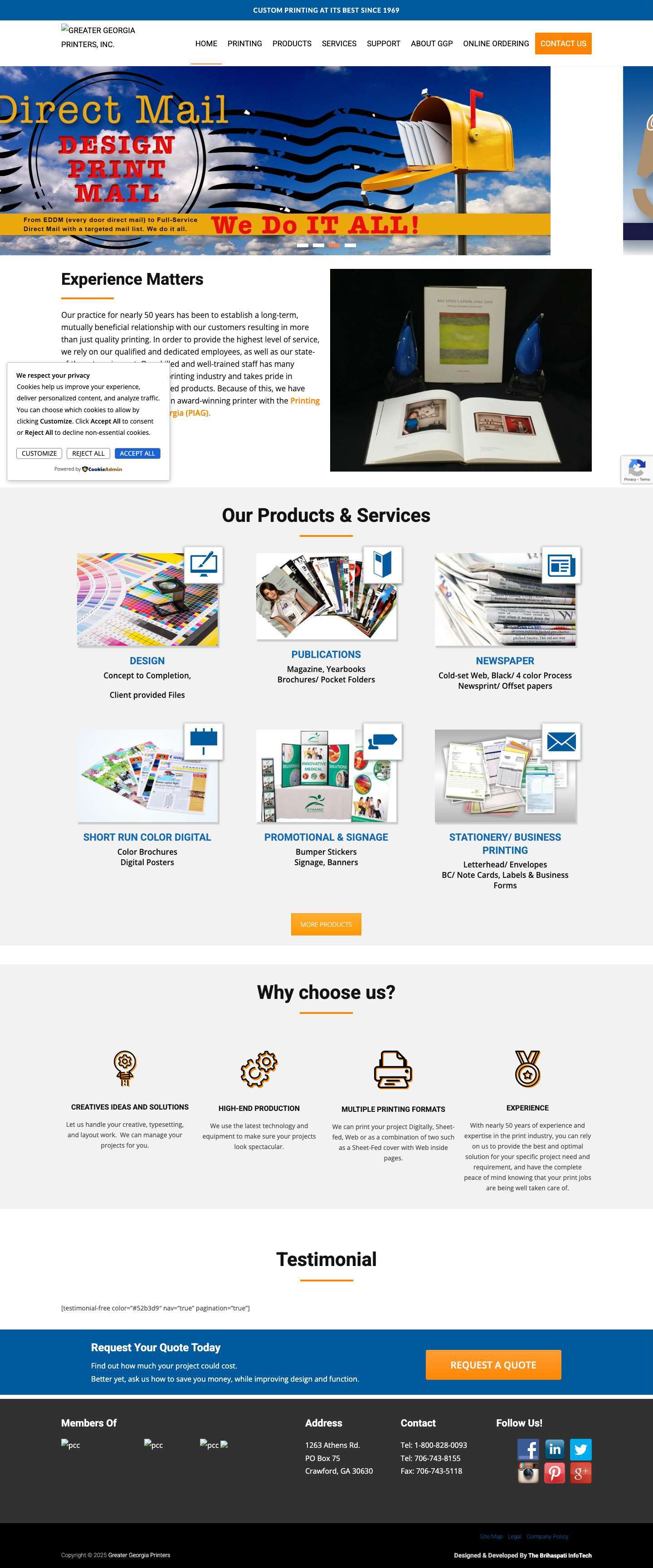 Greater Georgia Printers | Athens, Georgia - Full Screenshot