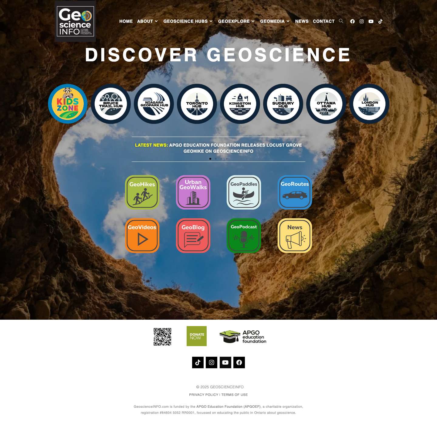 GeoscienceINFO: Premier Resource for Geology & Earth Science - Full Screenshot