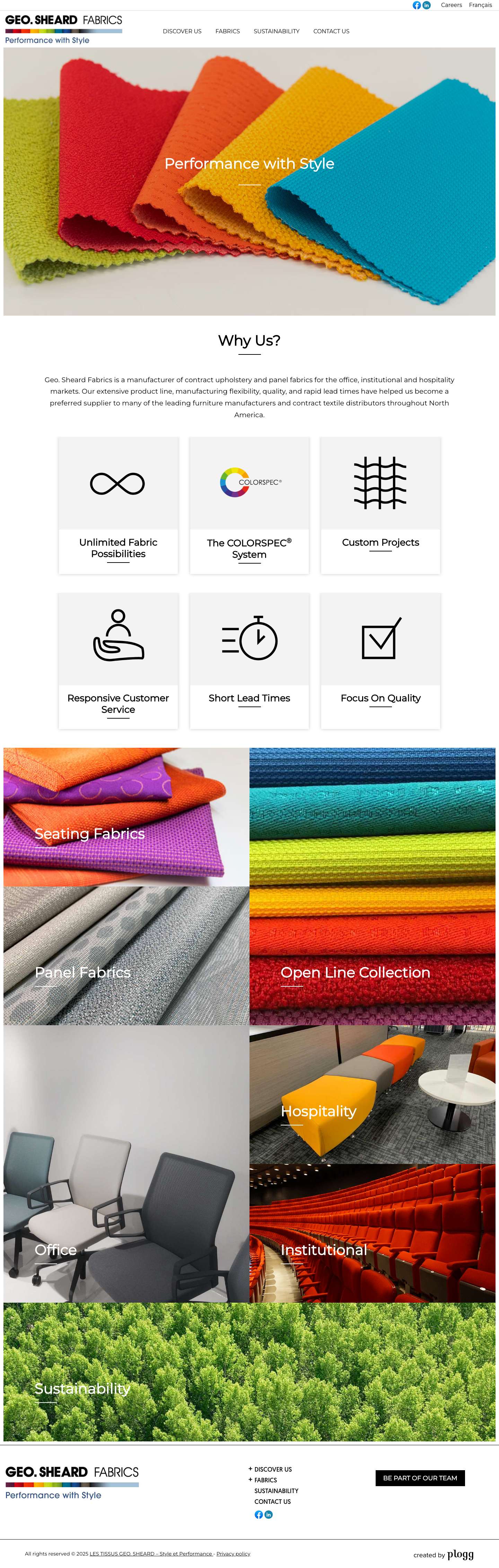 Home - GEO. SHEARD FABRICS - Performance with Style - Full Screenshot