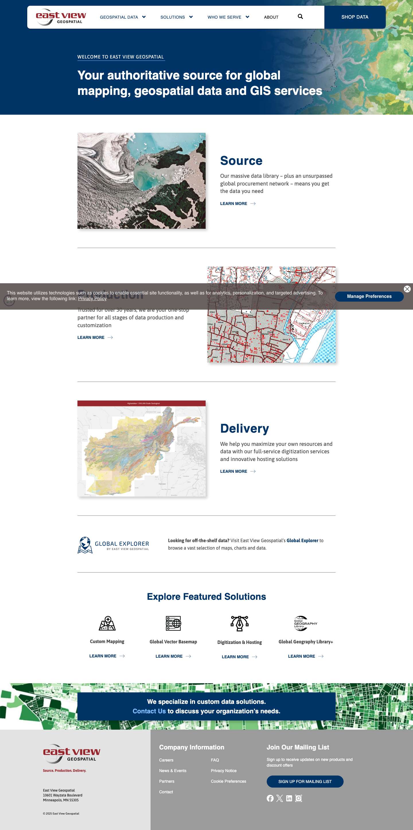 Home - East View Geospatial - Full Screenshot