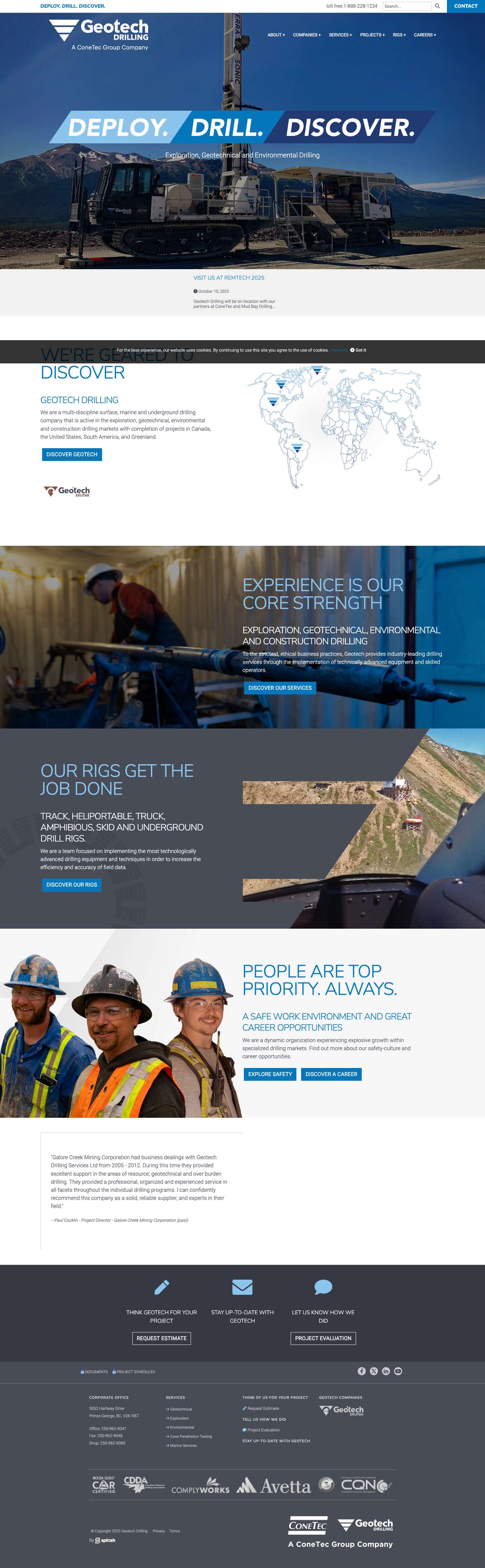 Geotechnical, Exploration & Environmental Drilling | Geotech Drilling - Full Screenshot
