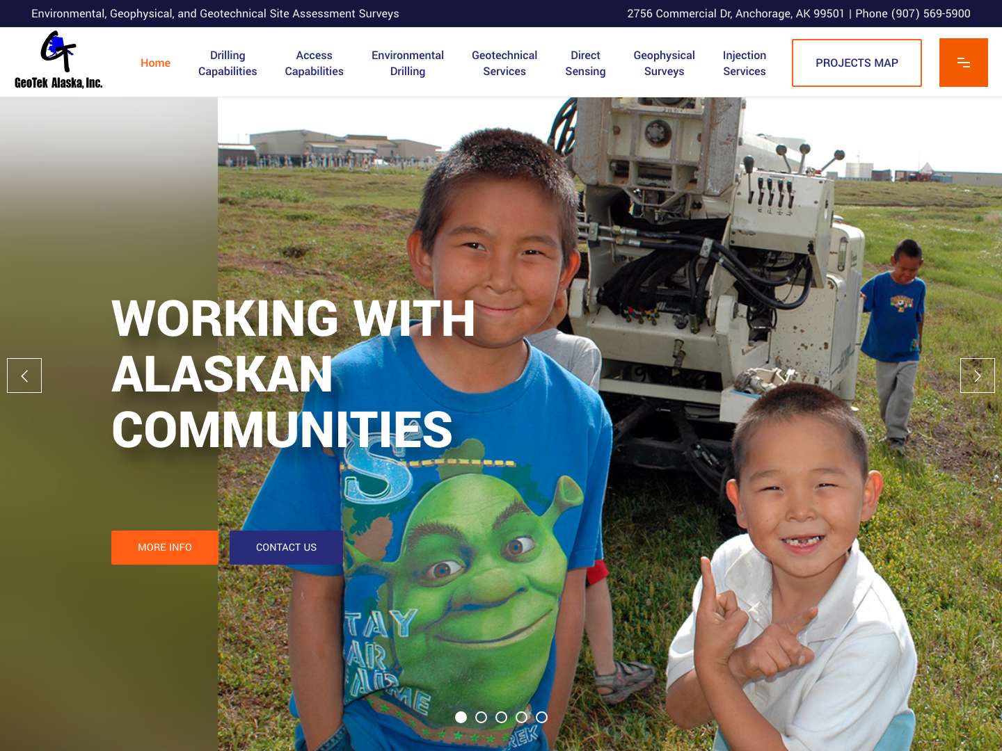 Environmental, Geophysical, Drilling - GeoTek Alaska, Inc. - Environmental Site Assessment Surveys - Full Screenshot