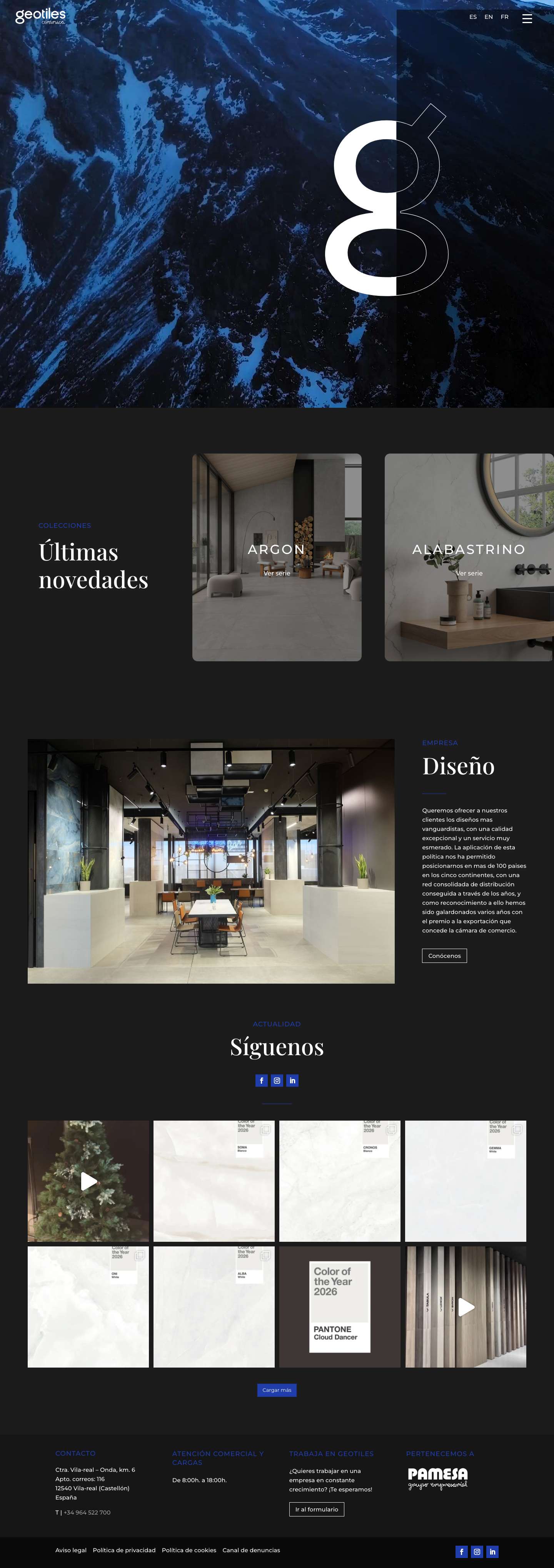 Geotiles Cerámica - Azulejos y pavimentos cerámicos - Full Screenshot