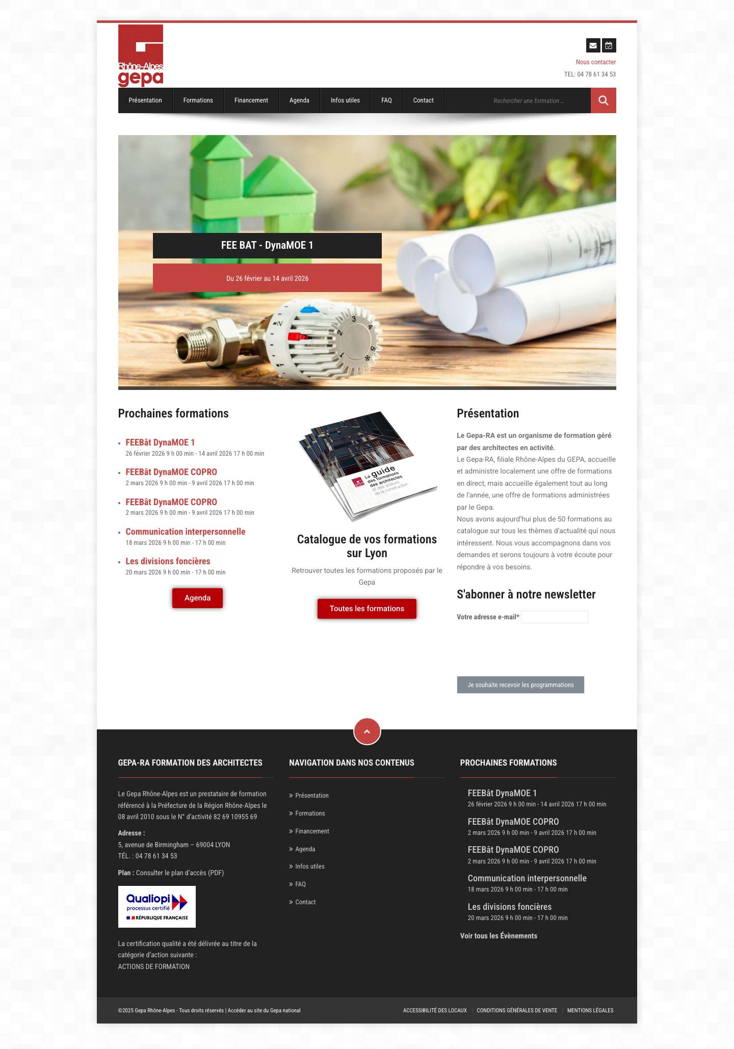 Gepa Rhône-Alpes – formation des architectes – site officiel - Full Screenshot