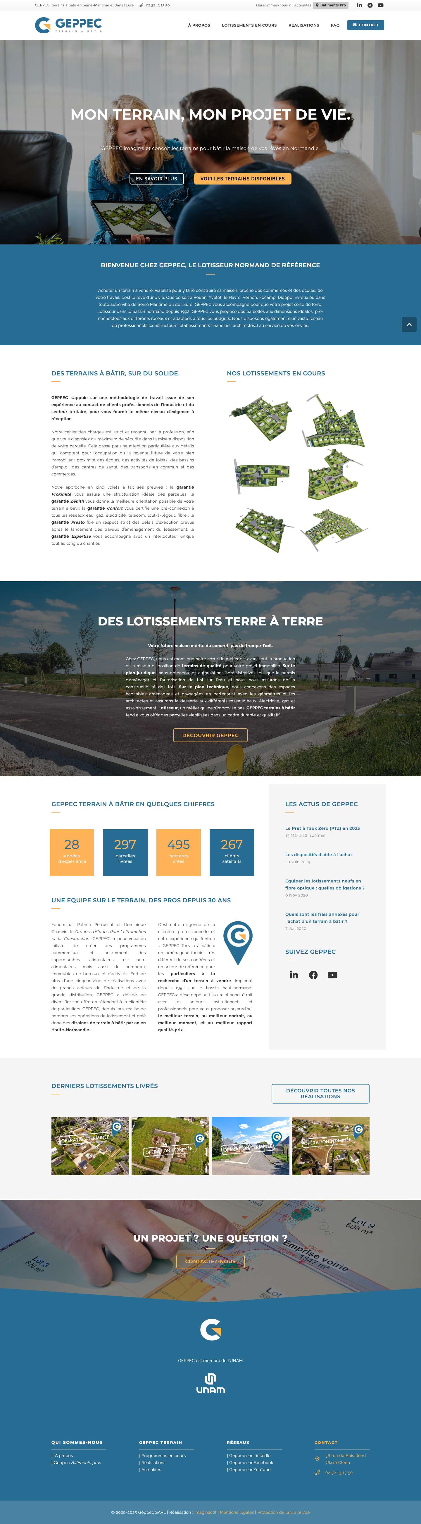 Terrains à vendre pas chers Seine Maritime et Eure | GEPPEC Terrains à bâtir - Full Screenshot