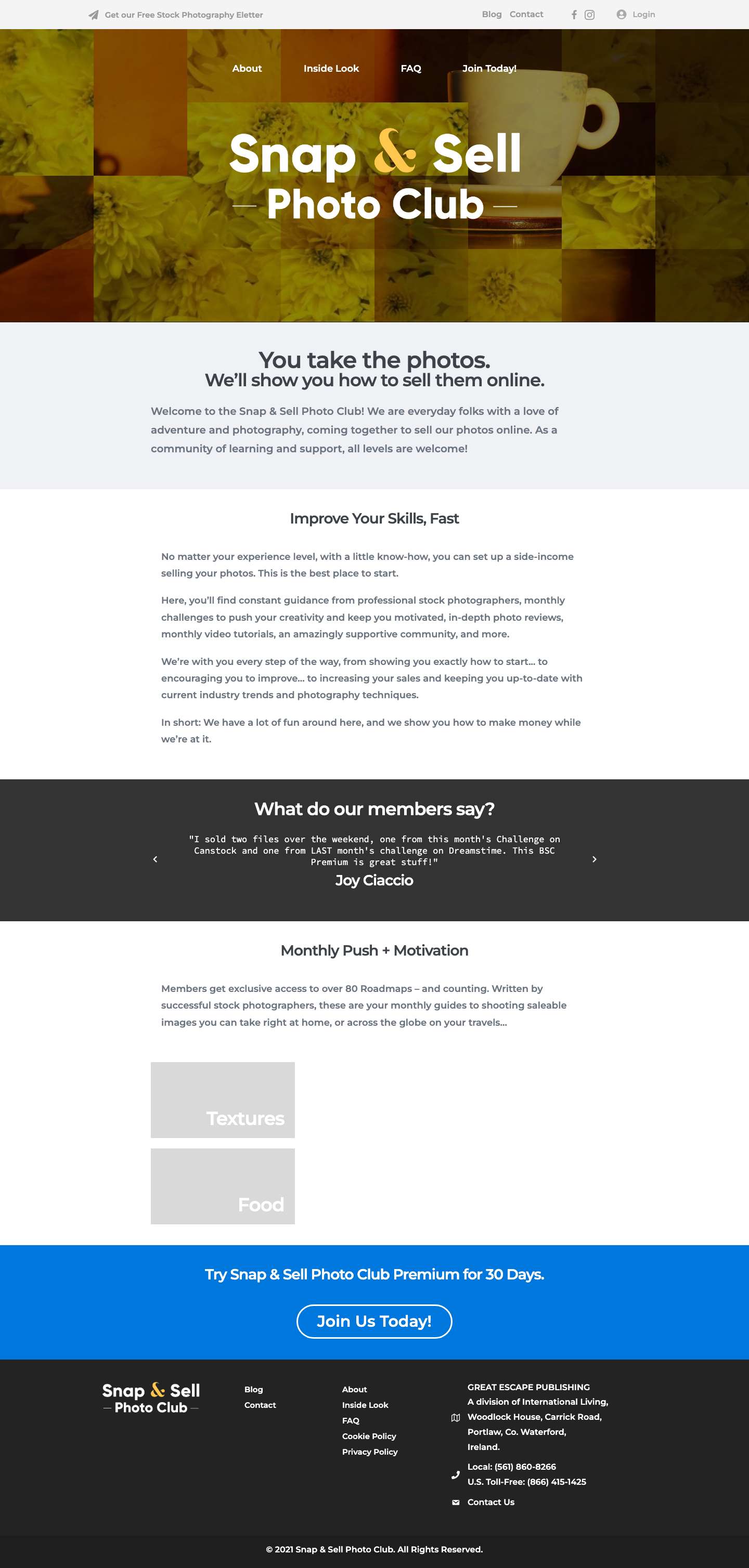 Home - Snap & Sell Photo Club - Full Screenshot