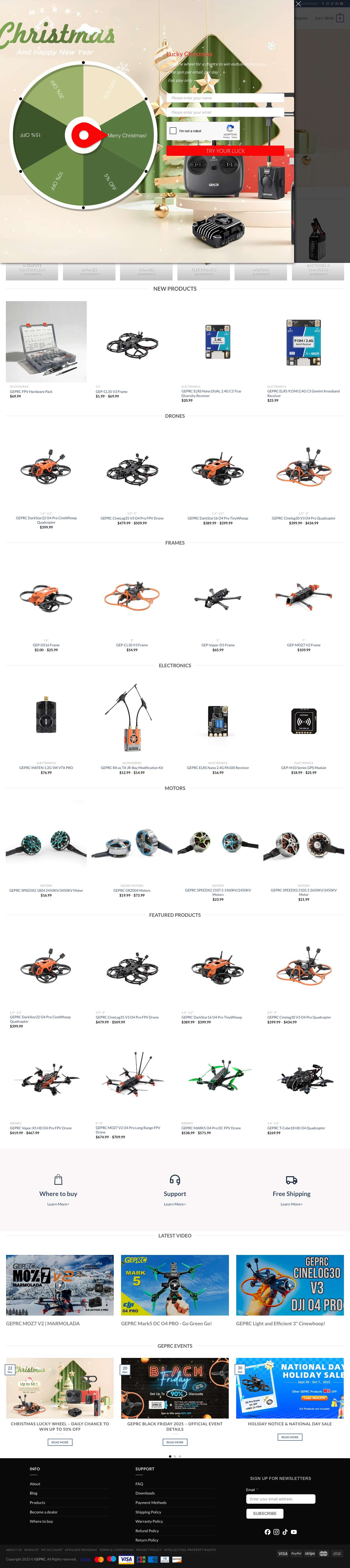 Professional FPV Product Provider - GEPRC - Full Screenshot