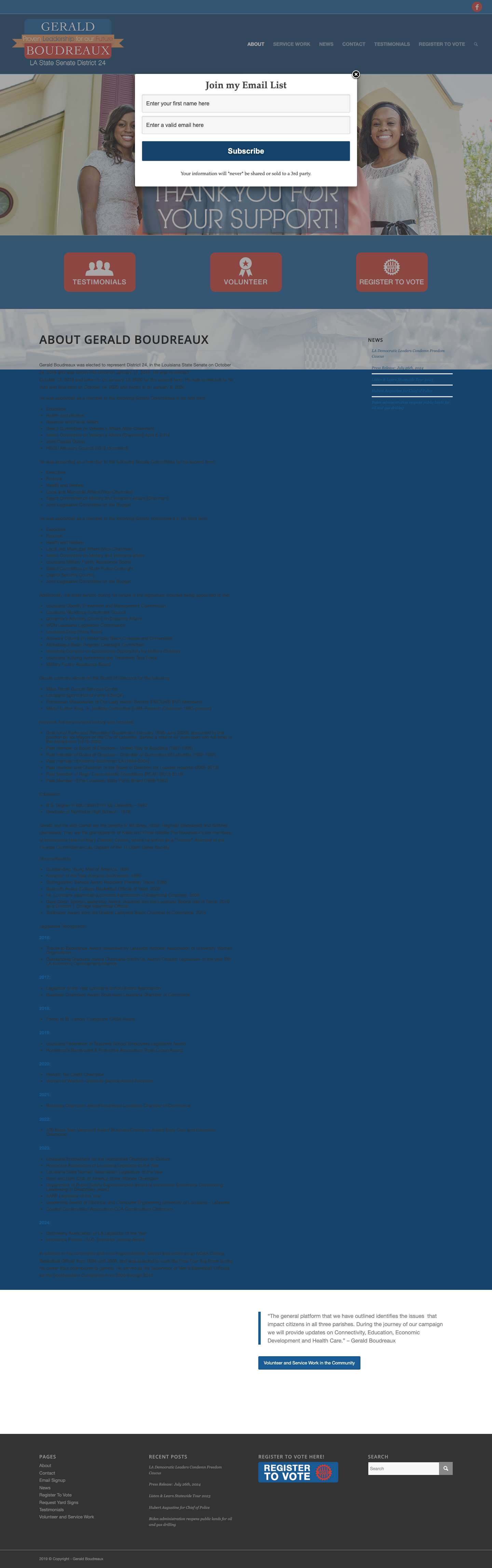 About | Gerald Boudreaux - Full Screenshot