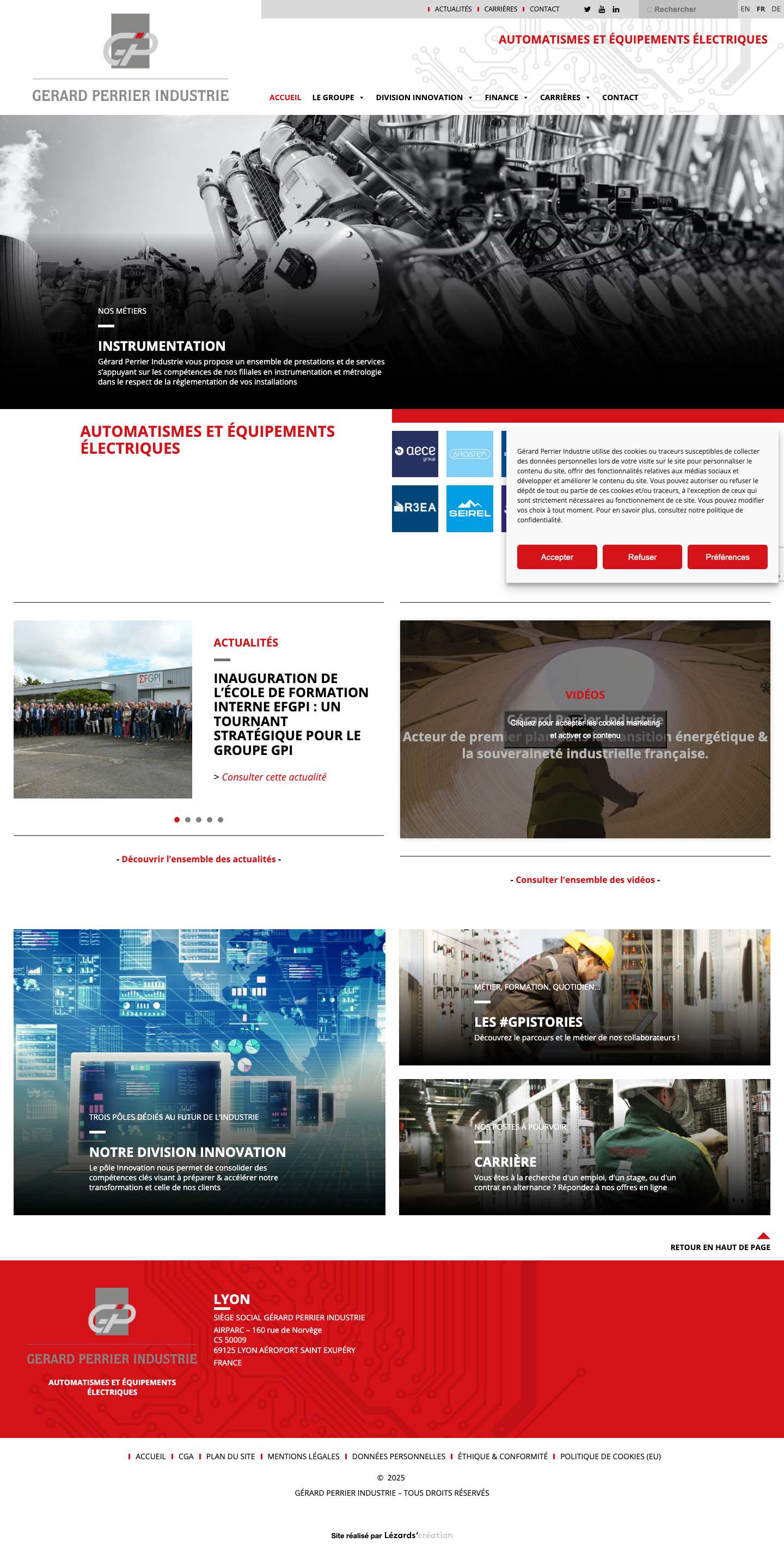 Gerard Perrier Industrie – GPI | Automatismes et équipements électriques - Full Screenshot