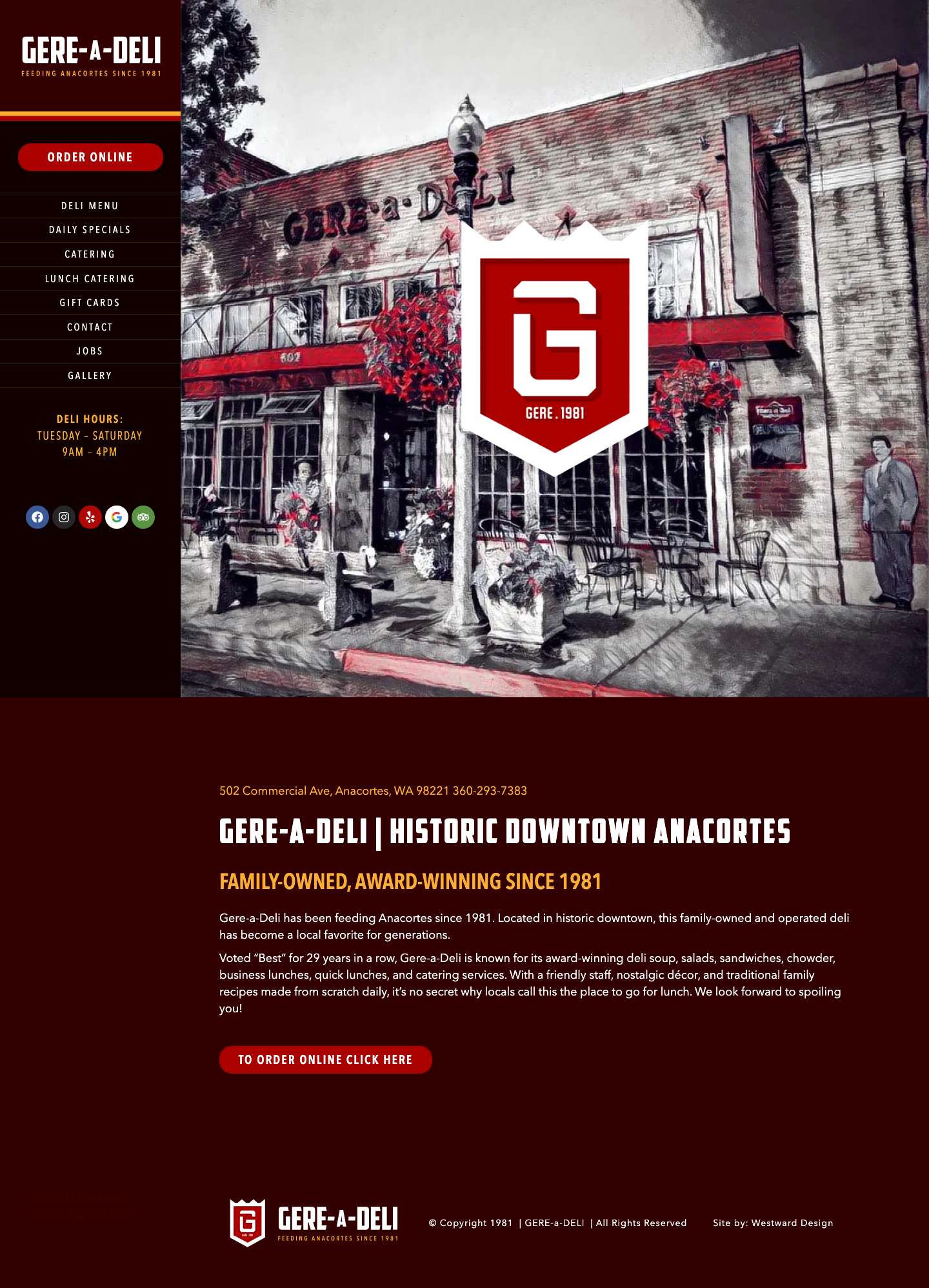 Gere-a-Deli | Family Deli & Catering in Anacortes, WA - Full Screenshot