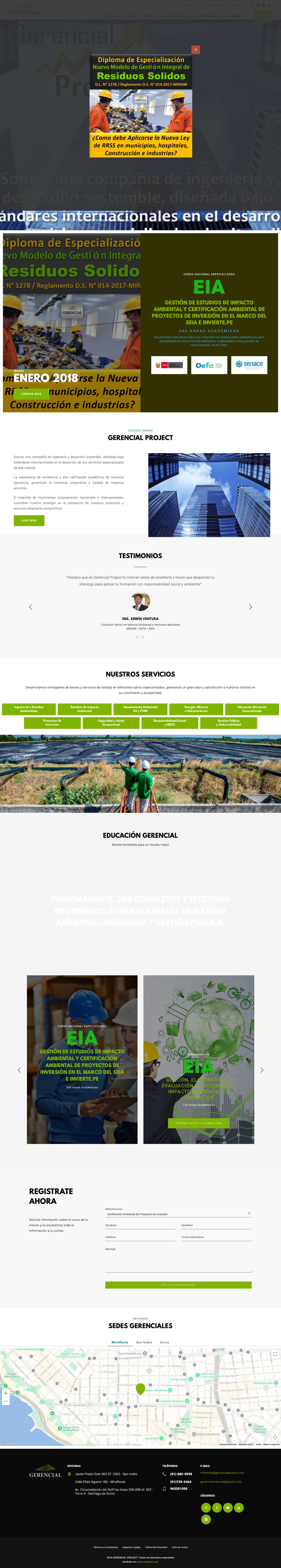 Gerencial Project – Otro sitio realizado con WordPress - Full Screenshot