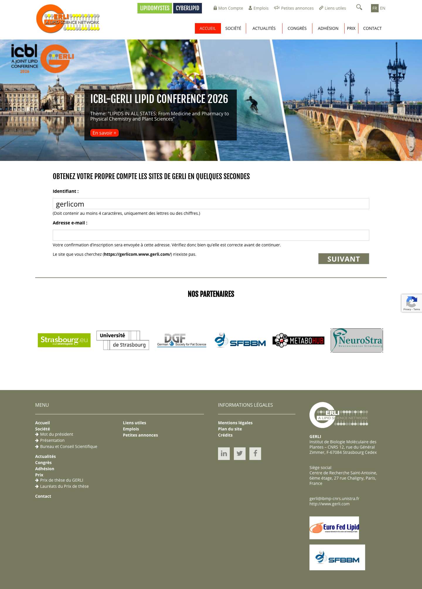 Groupe d’Etude et de Recherche en Lipidomique - Full Screenshot