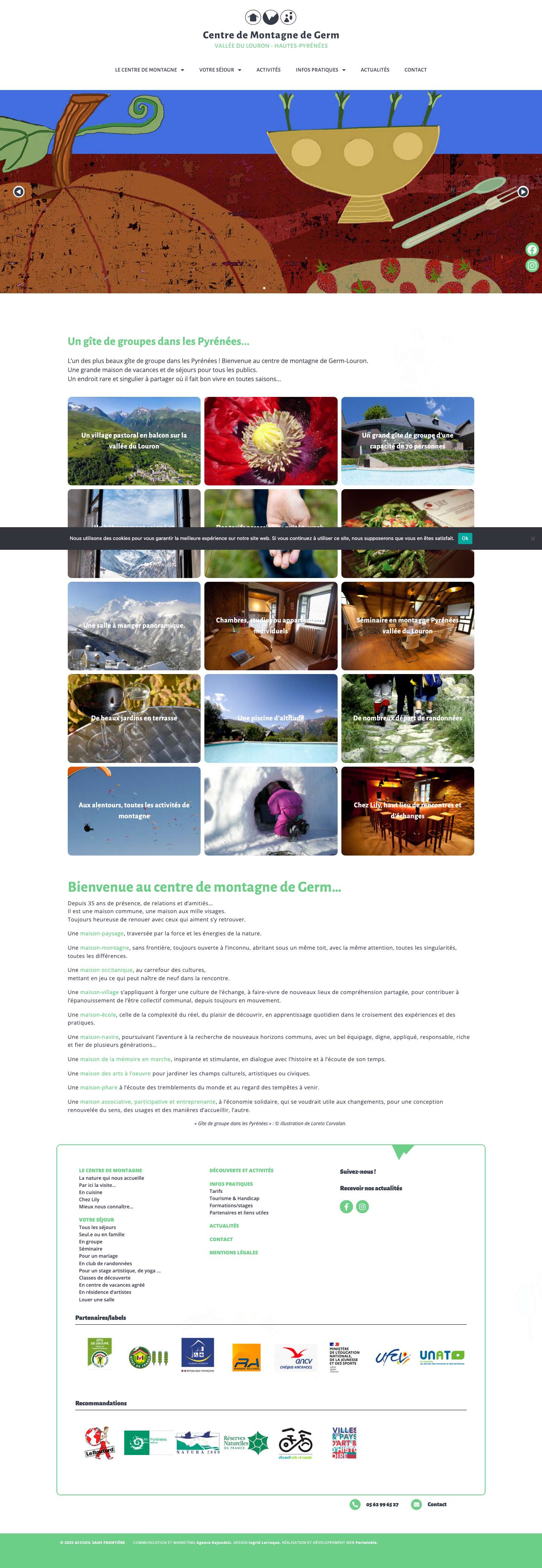 Gîte de groupe dans les Pyrénées - Centre de Montagne de Germ - Full Screenshot