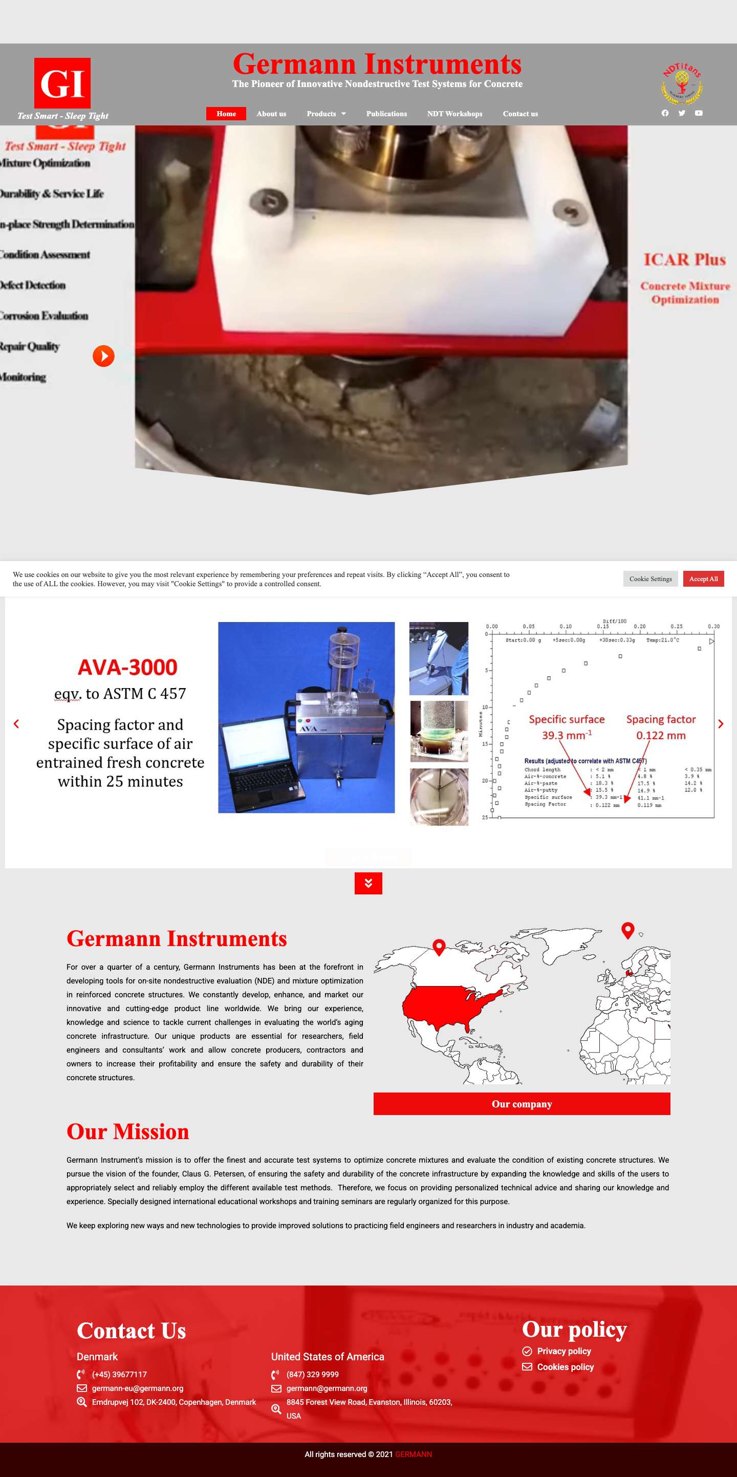 Home - Germann Instruments - Full Screenshot