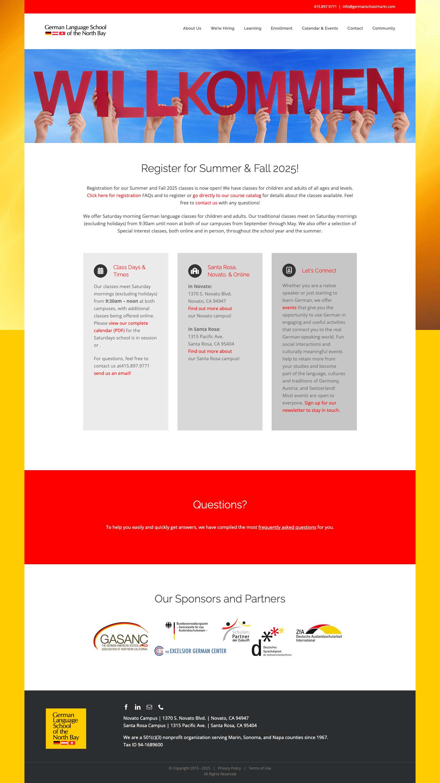 German Classes in Marin and Sonoma – German Classes in Novato and Santa Rosa - Full Screenshot