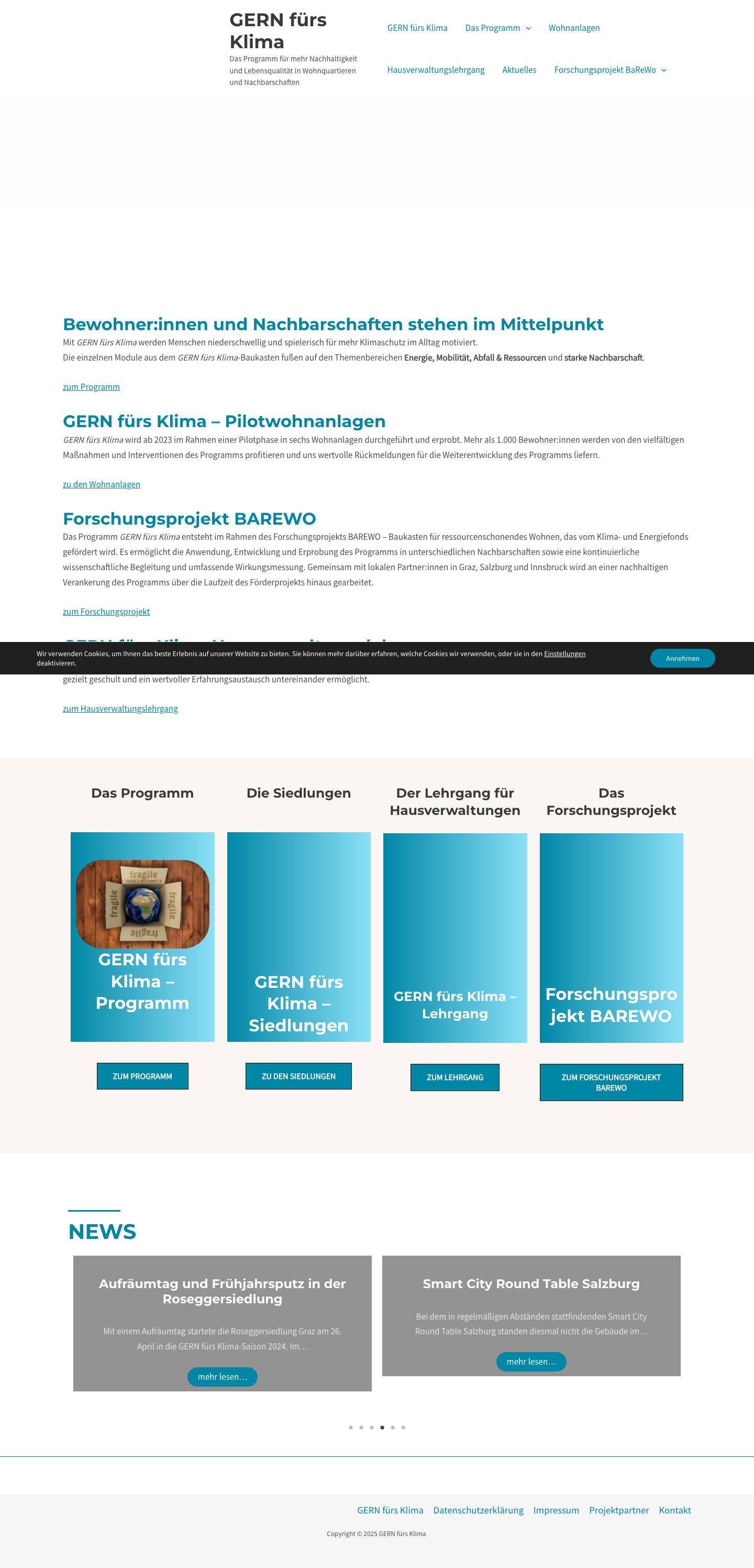 GERN fürs Klima – Das Programm für mehr Nachhaltigkeit und Lebensqualität in Wohnquartieren und Nachbarschaften - Full Screenshot