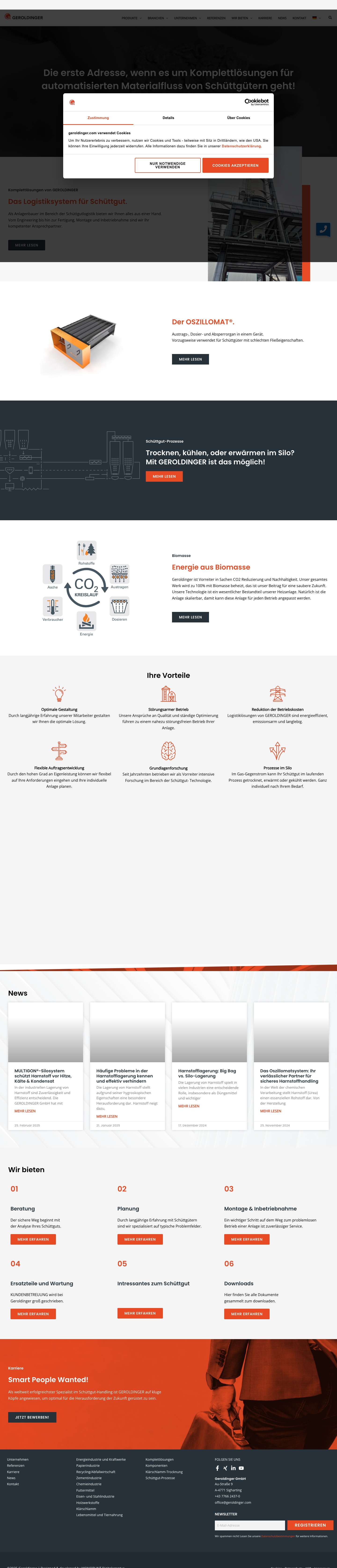 Startseite - Geroldinger - Full Screenshot