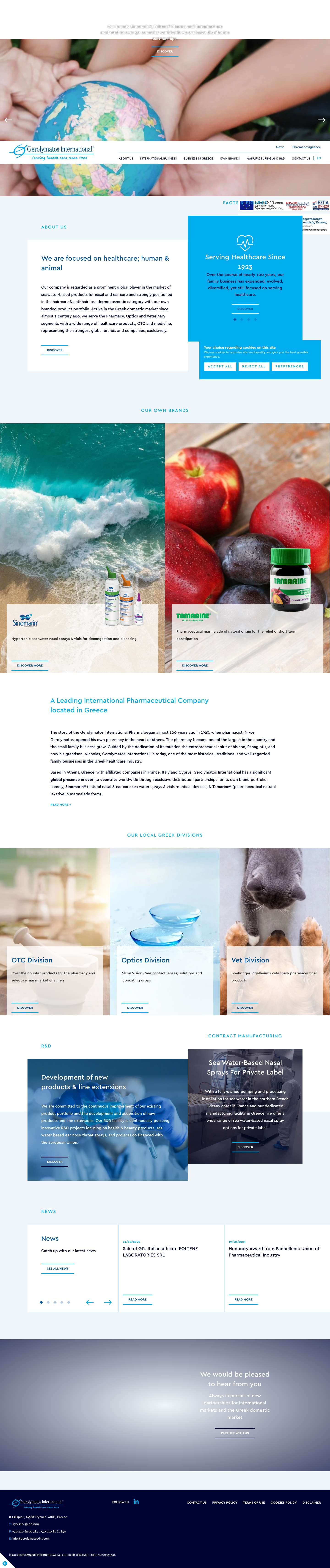 Pharmaceutical Company | Gerolymatos International S.A. - Full Screenshot