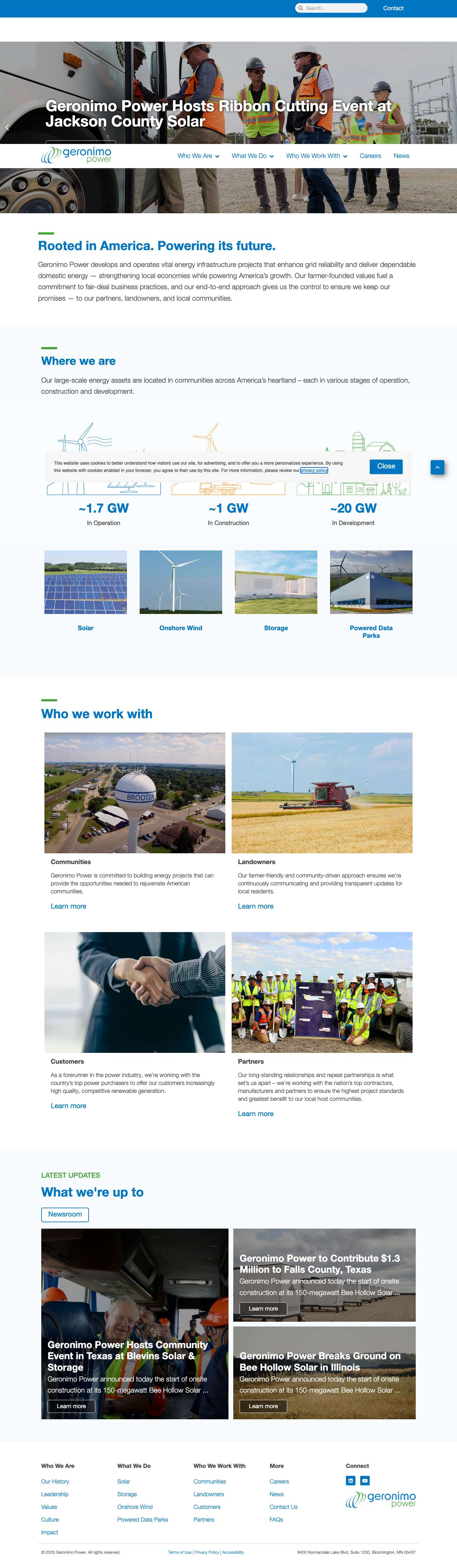 Geronimo Power - Solar and Wind Energy Projects - Full Screenshot