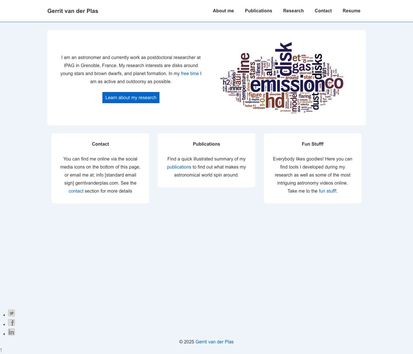 Gerrit van der Plas » Postdoctoral Researcher in Astronomy - Full Screenshot