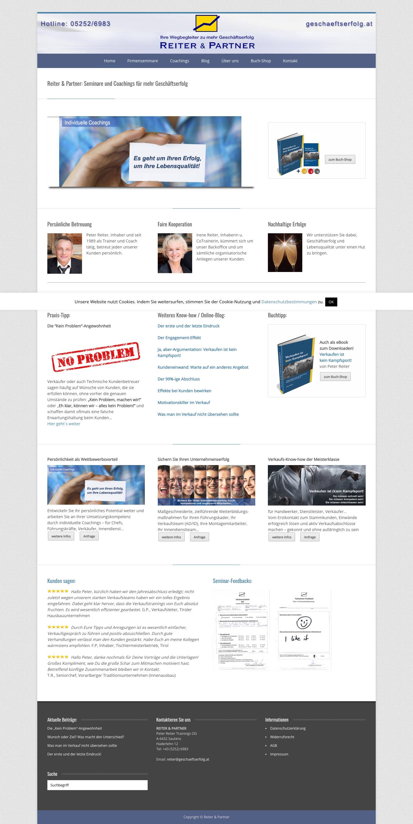 Reiter & Partner › Ihr Wegbegleiter zu mehr Geschäftserfolg - Full Screenshot