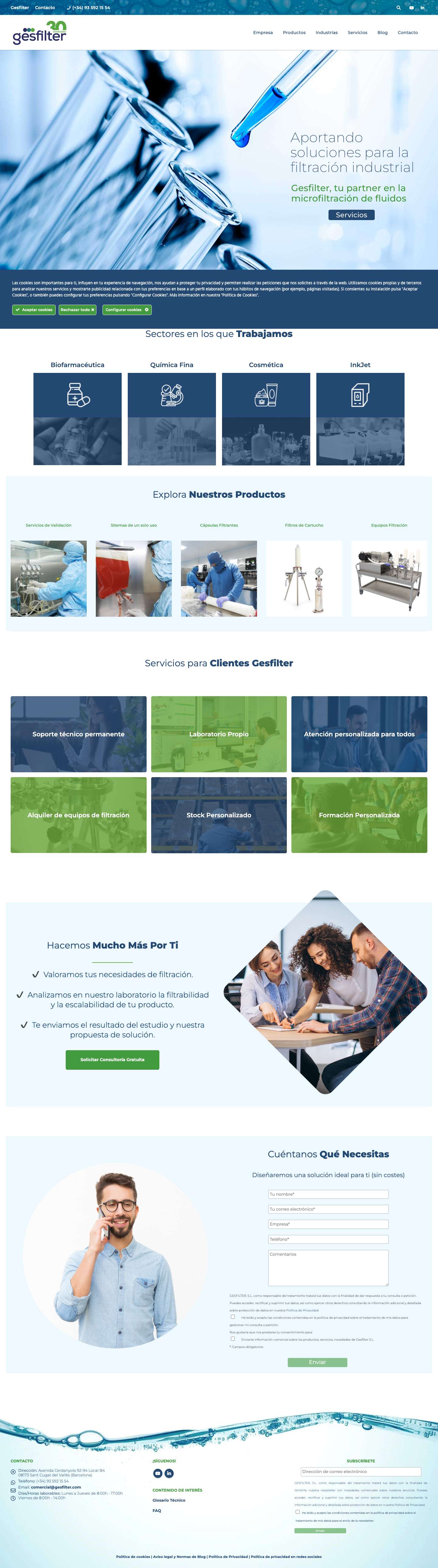 Gesfilter – Soluciones en filtración - Full Screenshot