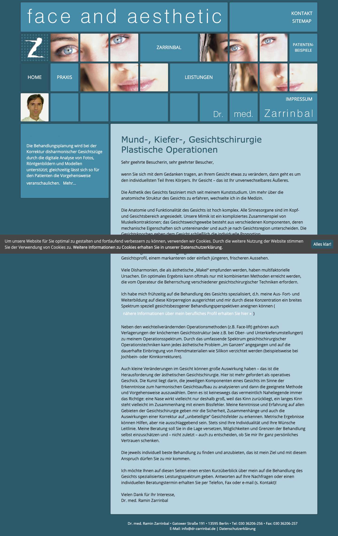 Dr. med. Zarrinbal – Mund-, Kiefer-, Gesichtschirurgie Plastische Operationen - Full Screenshot