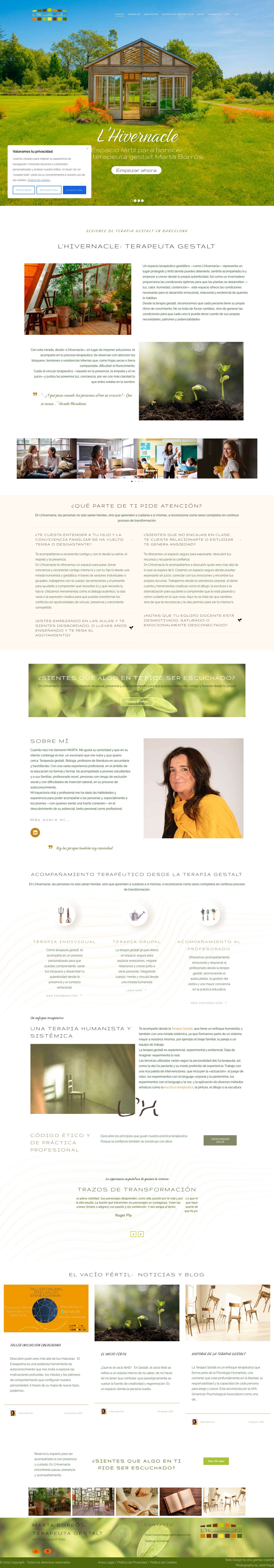 Terapeuta Gestalt - Marta Borrós - L'Hivernacle - Full Screenshot