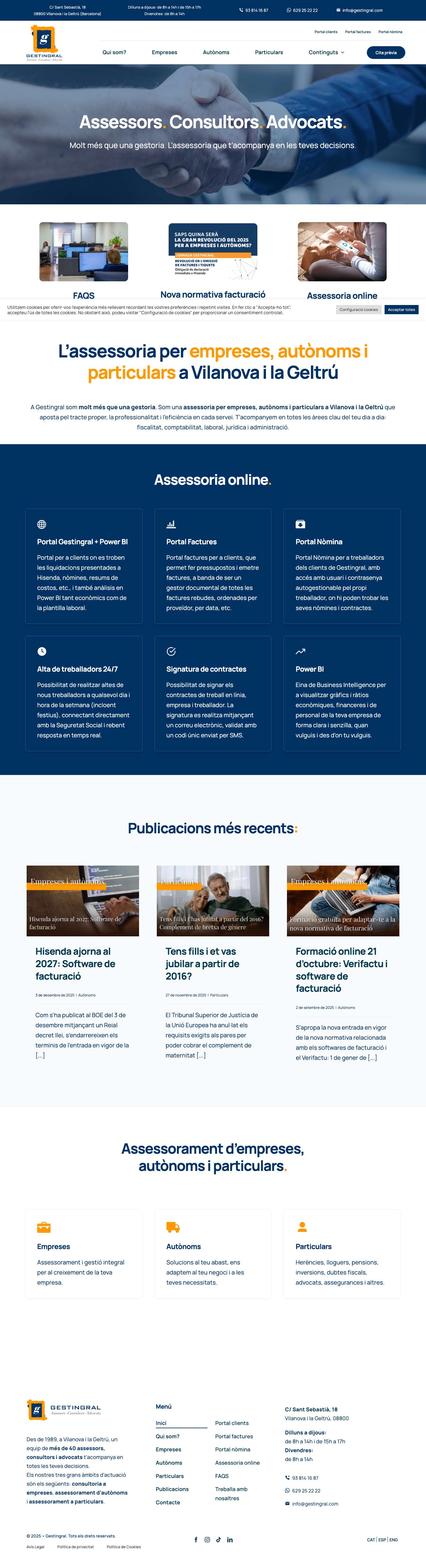 Gestingral. L'assessoria de referència a Vilanova i la Geltrú - Full Screenshot
