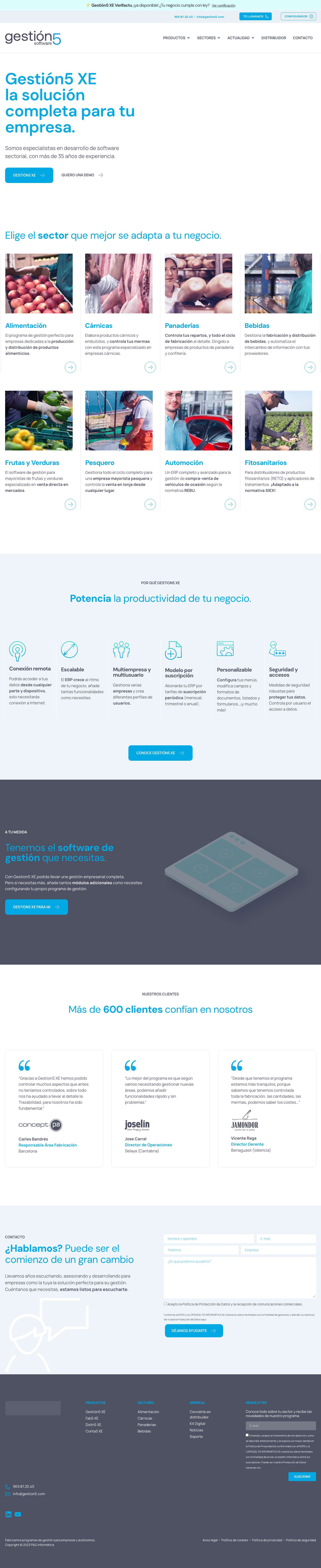 Gestión5 | Software de Gestión Empresarial - Full Screenshot