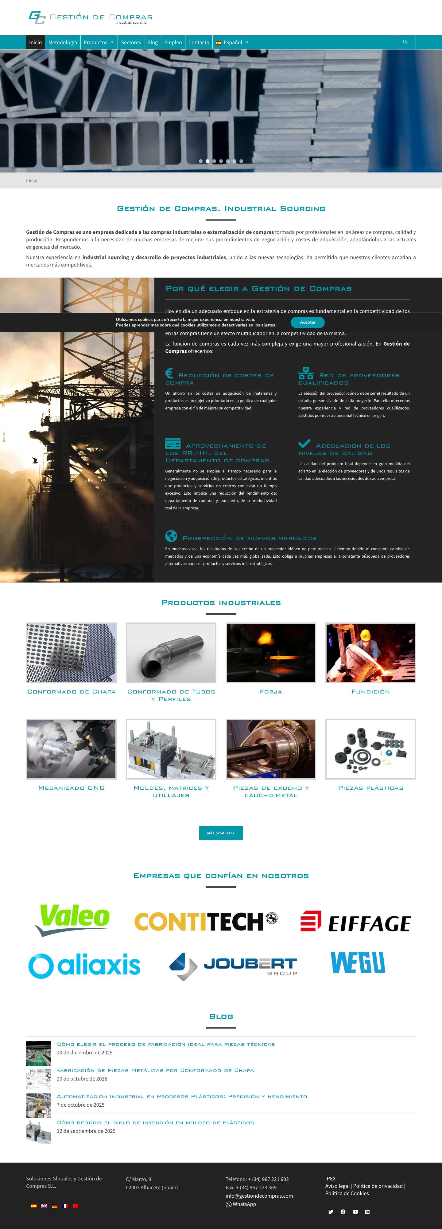 Gestión de Compras. Sourcing Industrial y Desarrollo de Proyectos - Full Screenshot