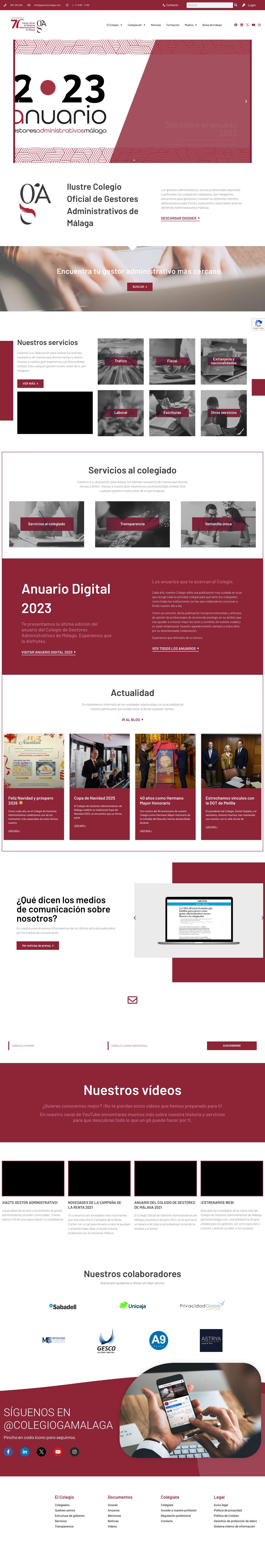 Colegio Oficial de Gestores Administrativos de Málaga - Full Screenshot