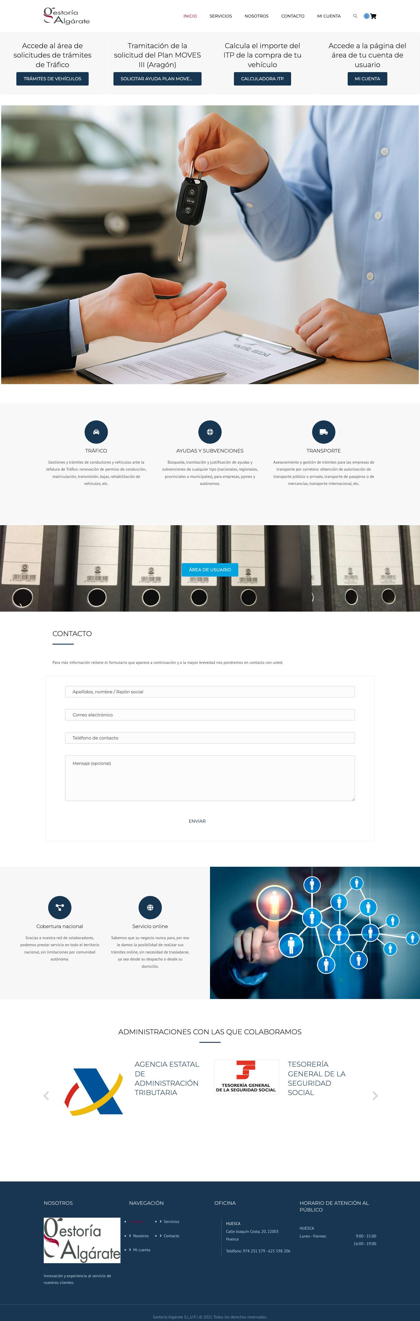 Inicio - Gestoría Algárate - Full Screenshot