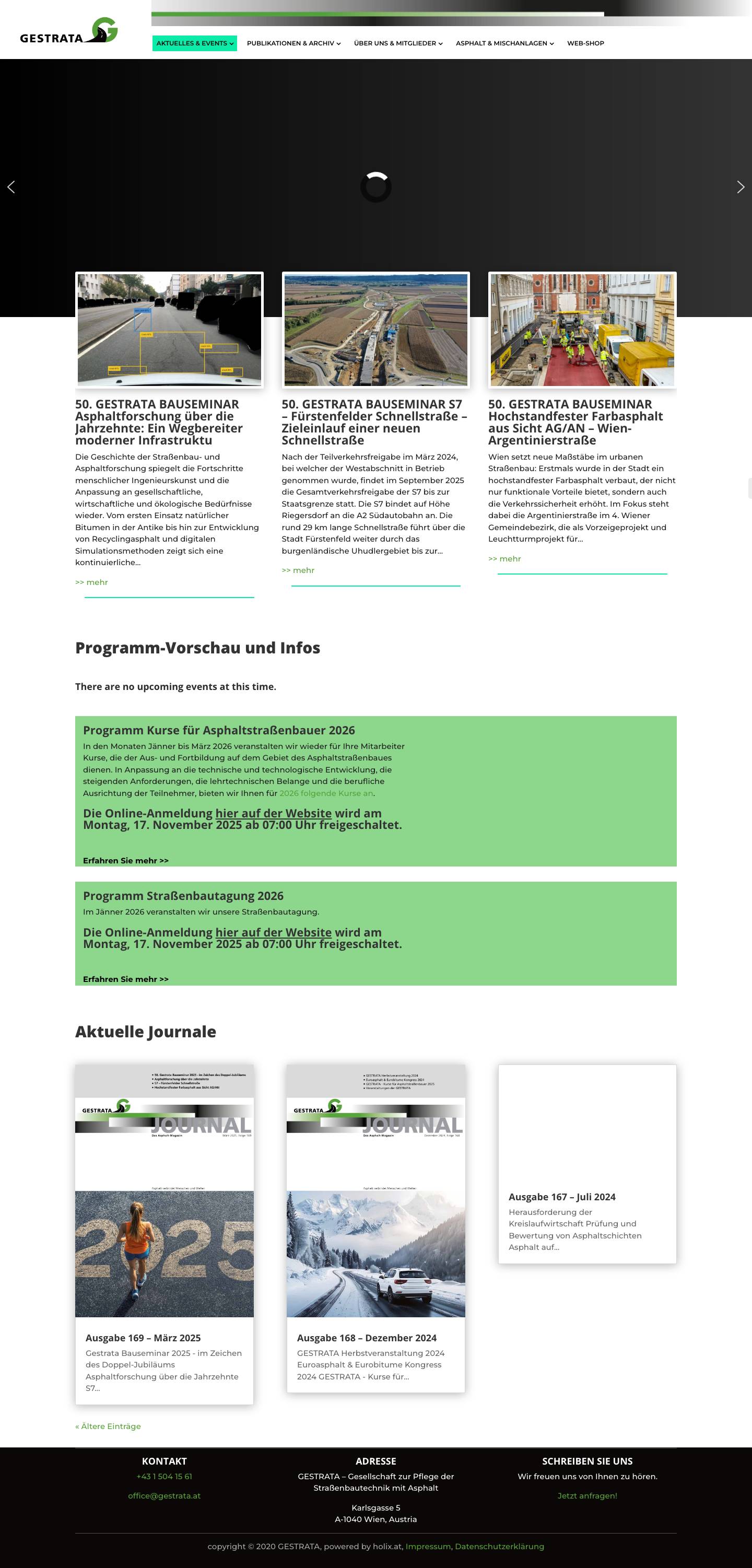 Home | GESTRATA - Gesellschaft zur Pflege der Straßenbautechnik mit Asphalt - Full Screenshot
