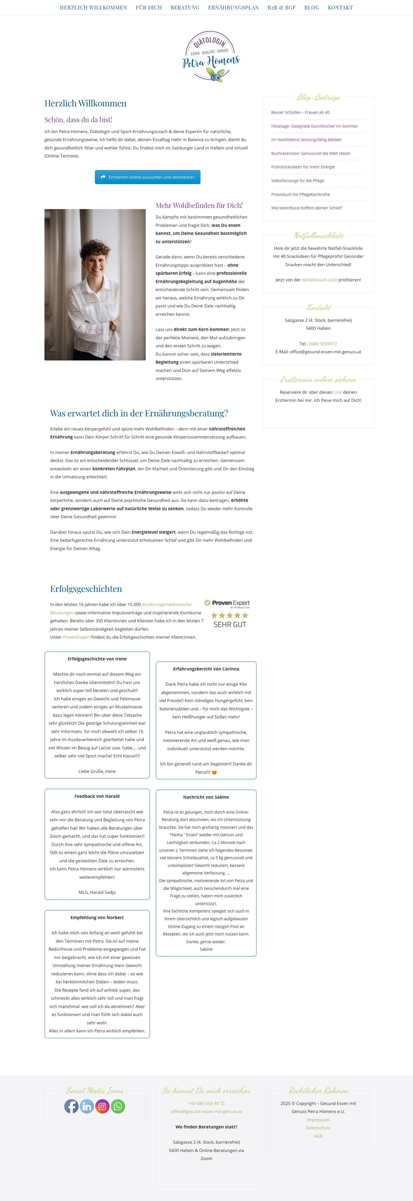 Herzlich Willkommen - Gesund Essen mit Genuss - Full Screenshot