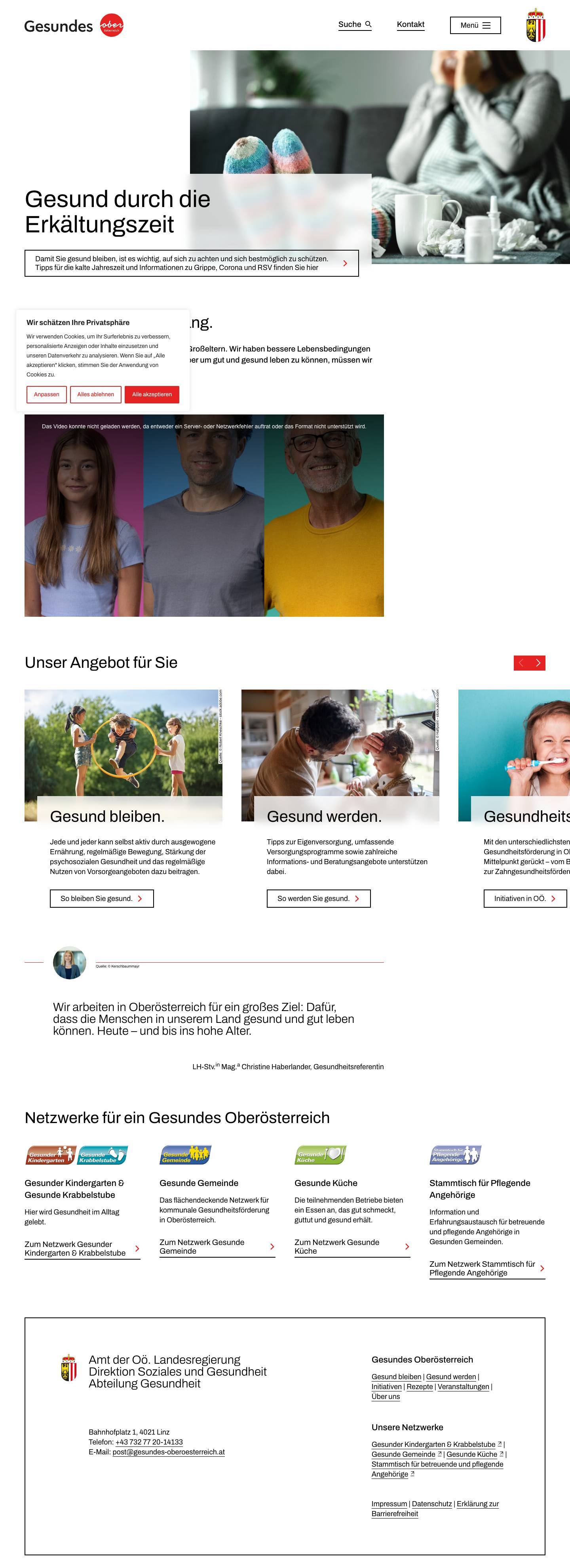 Gesundes Oberösterreich: Gut leben. Ein Leben lang. - Full Screenshot