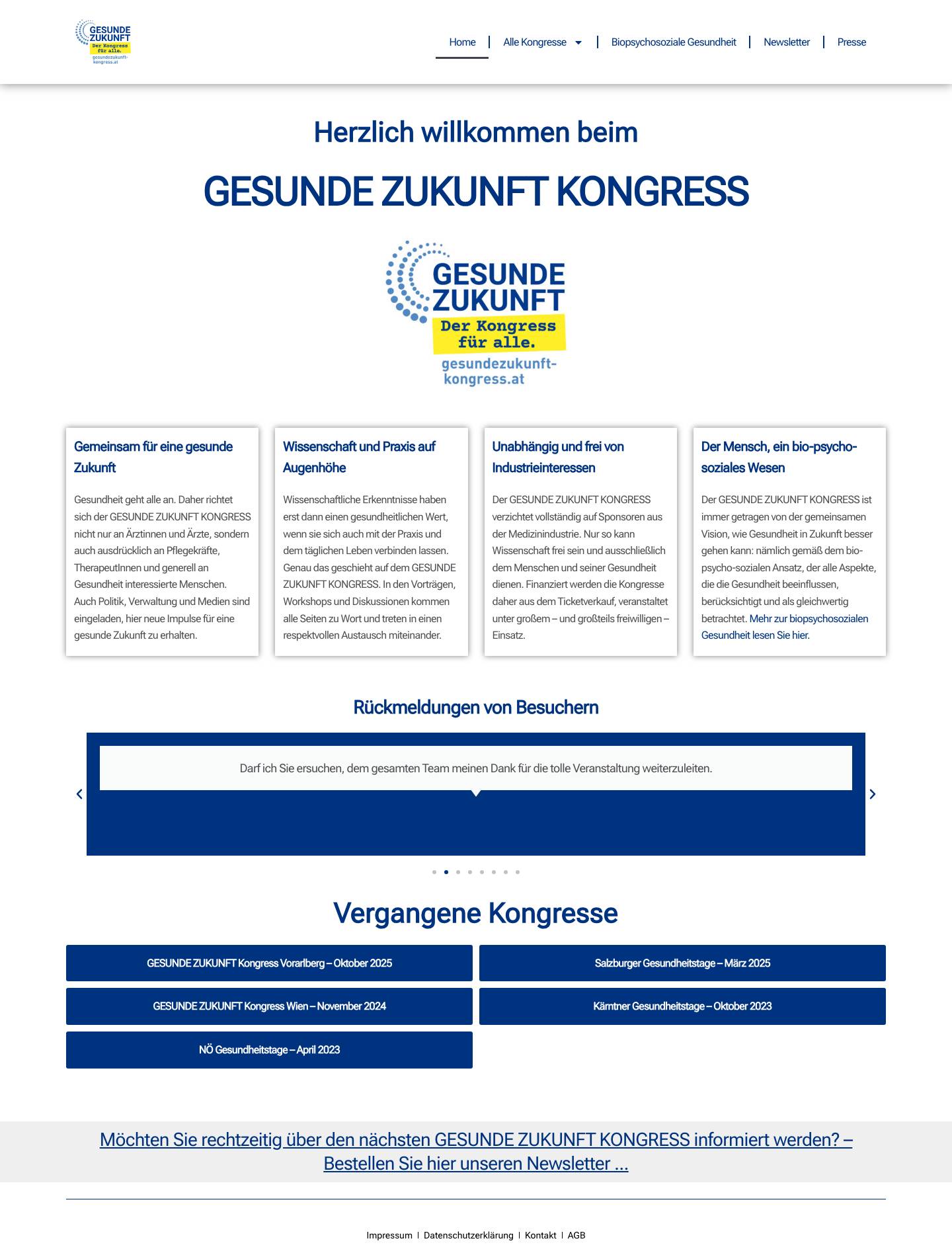 Home - Gesundheitstage: GESUNDE ZUKUNFT - Full Screenshot