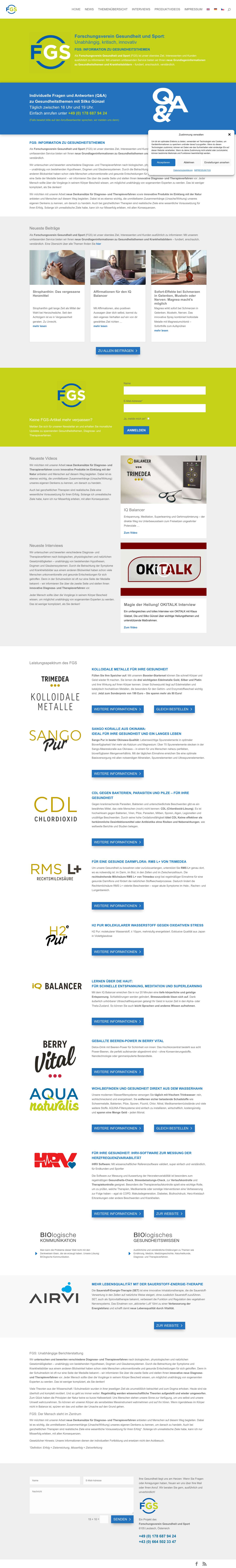 FGS - Forschungsverein Gesundheit und Sport - FGS - Full Screenshot