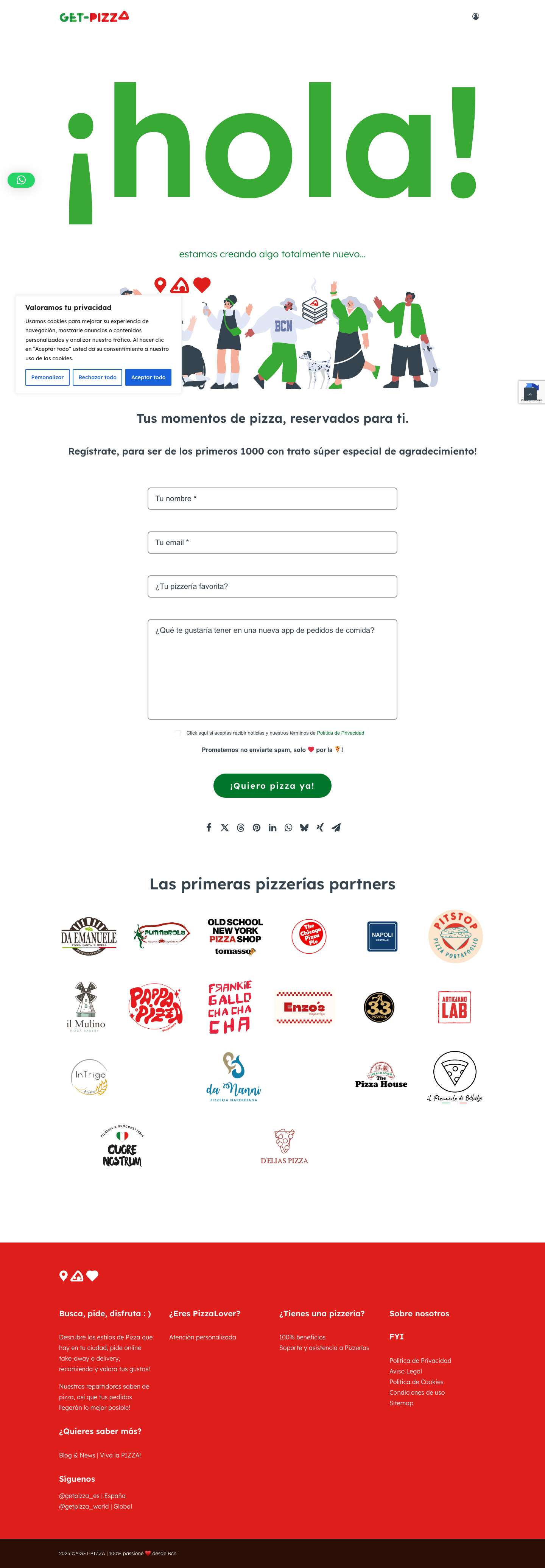 Pide tus pizzas online en Barcelona take-away o delivery - Full Screenshot