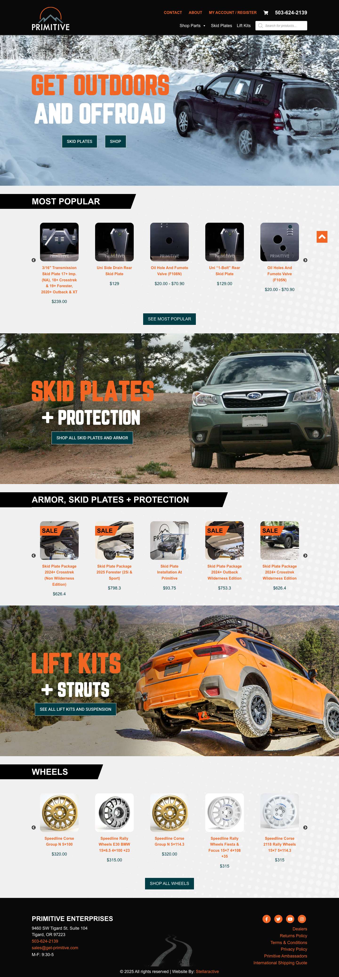 Subaru Skid Plates - Subaru Parts and Accessories - Primitive Racing - Full Screenshot