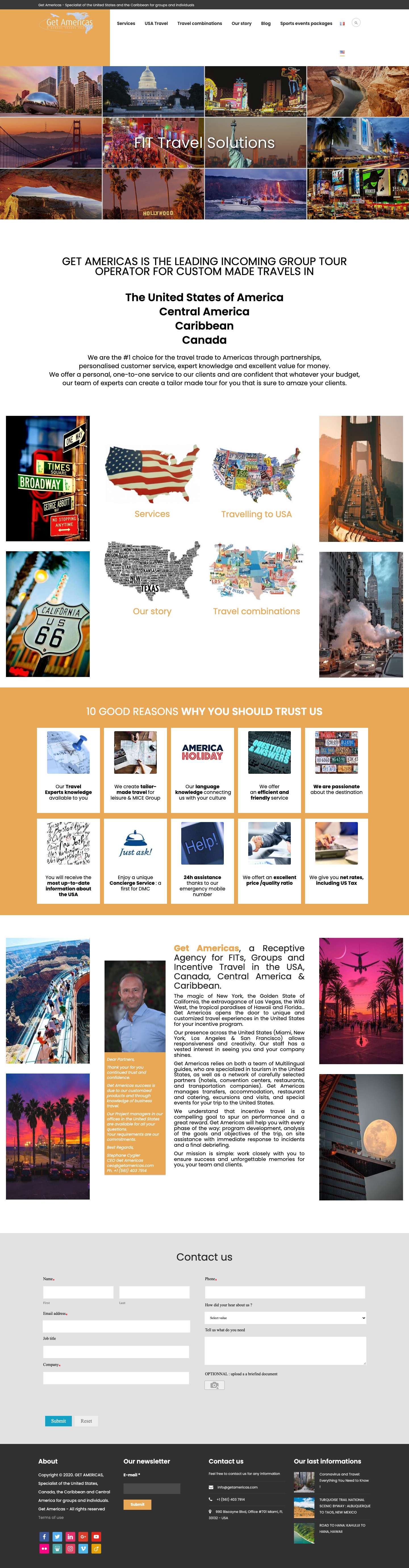 Receptive travel agency for Corporate events, DMC, FIT & MICE in USA - Full Screenshot