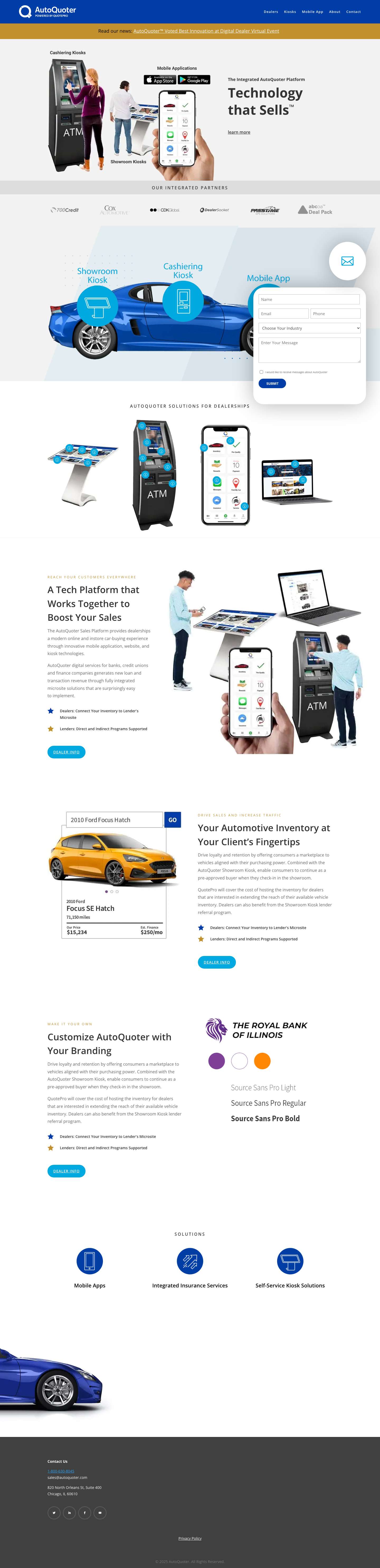 AutoQuoter | Take your dealership online with AutoQuoter Technology - Full Screenshot