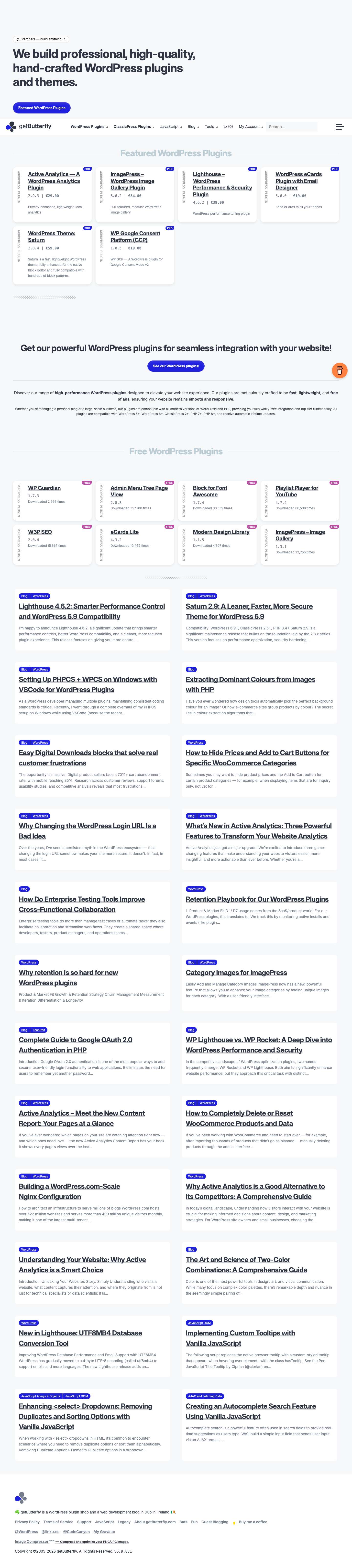 We build Professional WordPress Plugins - getButterfly - Full Screenshot