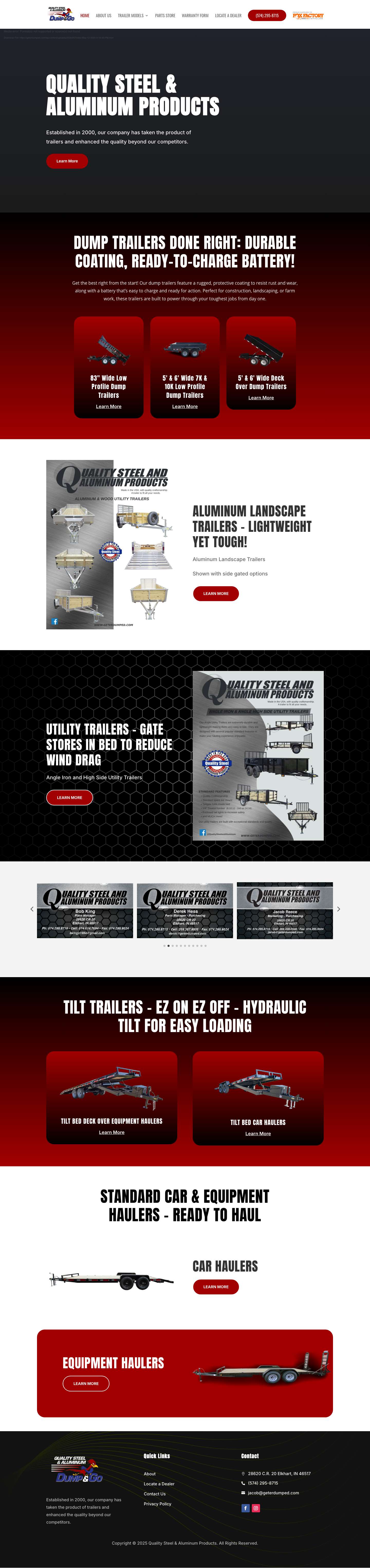 Quality Steel & Aluminum Products – Trailer Experts - Full Screenshot