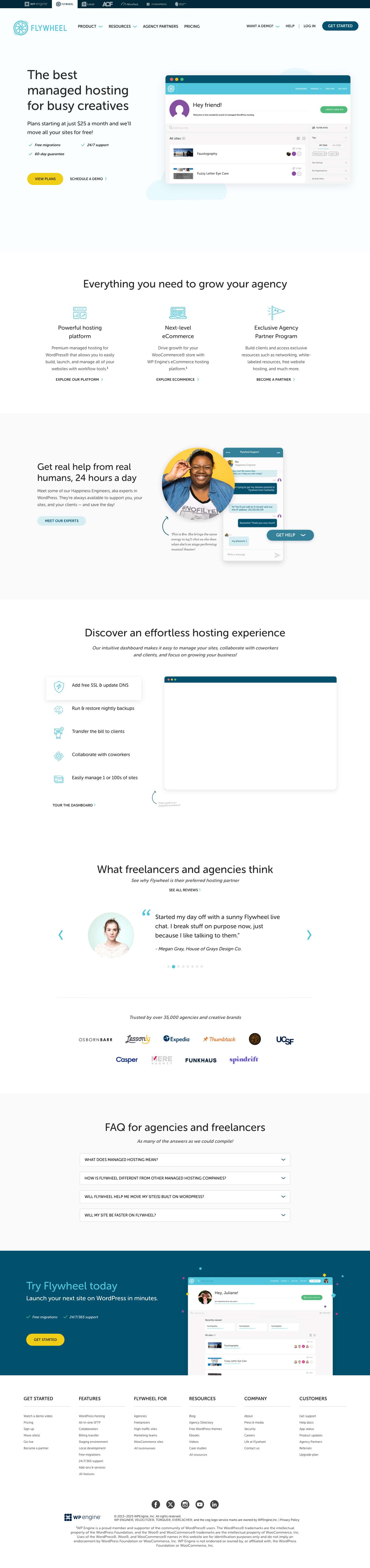 Flywheel | Managed Hosting for Designers and AgenciesarrowFind Flywheel on FacebookFind Flywheel on XFind Flywheel on InstagramFind Flywheel on YouTubeFind Flywheel on Linkedin - Full Screenshot