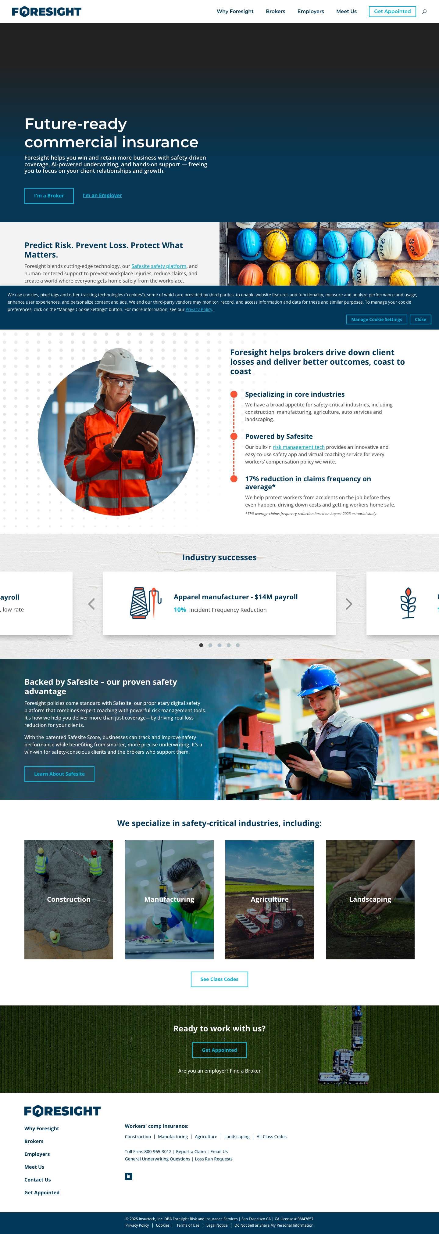 Foresight Risk and Insurance Services - Get Appointed - Full Screenshot