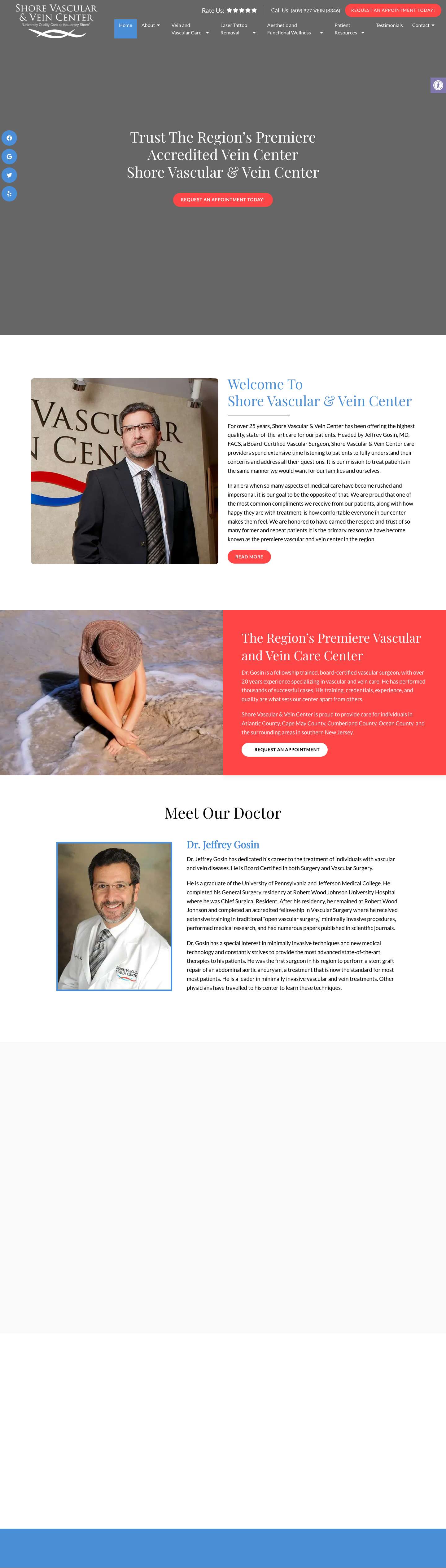 Vascular & Vein Center in Somers Point, NJ | Shore Vascular & Vein CenterAccessibility ToolsIncrease TextDecrease TextGrayscaleLinks UnderlineReadable Font - Full Screenshot