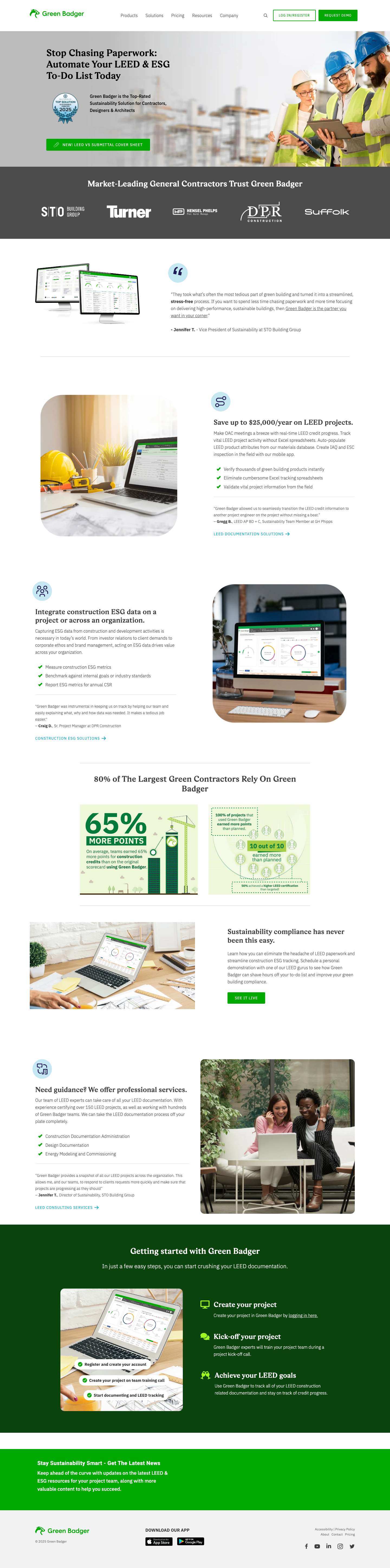 Green Badger - ESG & LEED Software - Full Screenshot