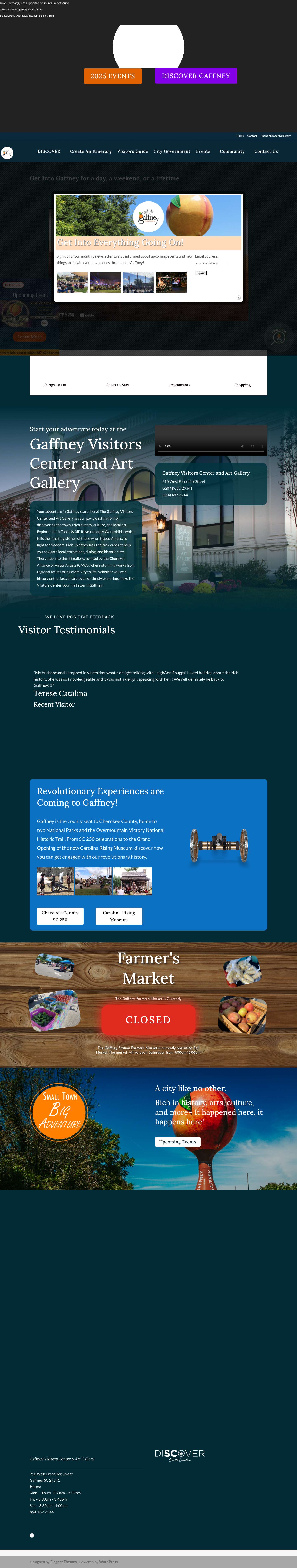 Homepage - Get Into Gaffney, SC - Full Screenshot