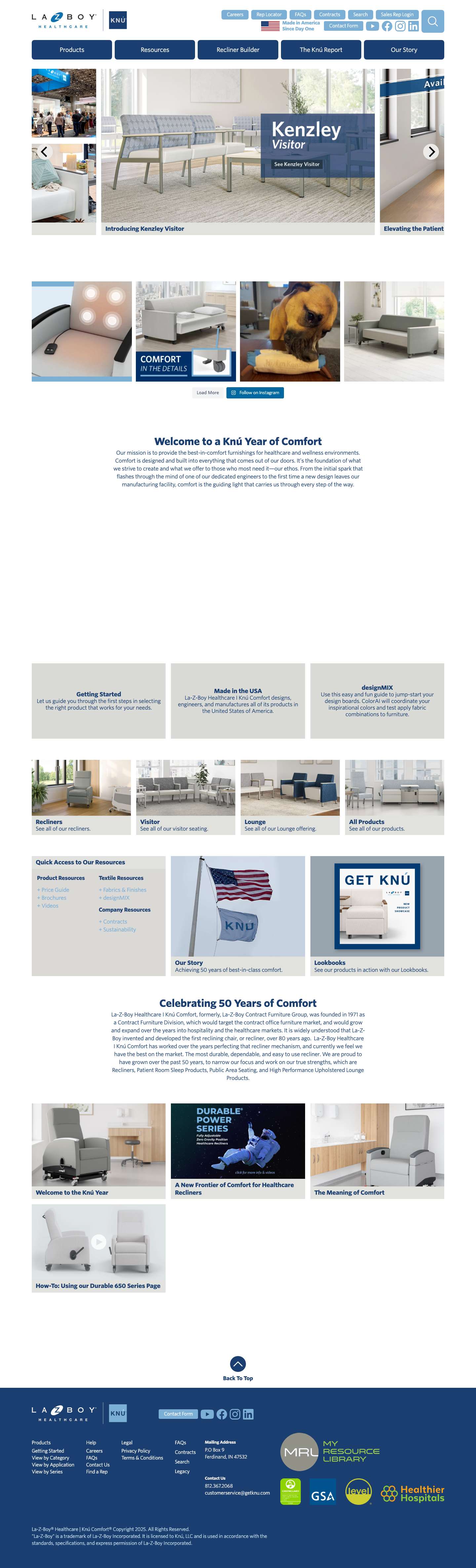 La-Z-Boy Healthcare | Knú ComfortYouTube iconFacebook iconInstagram iconLinkedIn iconYouTube iconFacebook iconInstagram iconLinkedIn iconYouTube iconFacebook iconInstagram iconLinkedIn icon - Full Screenshot